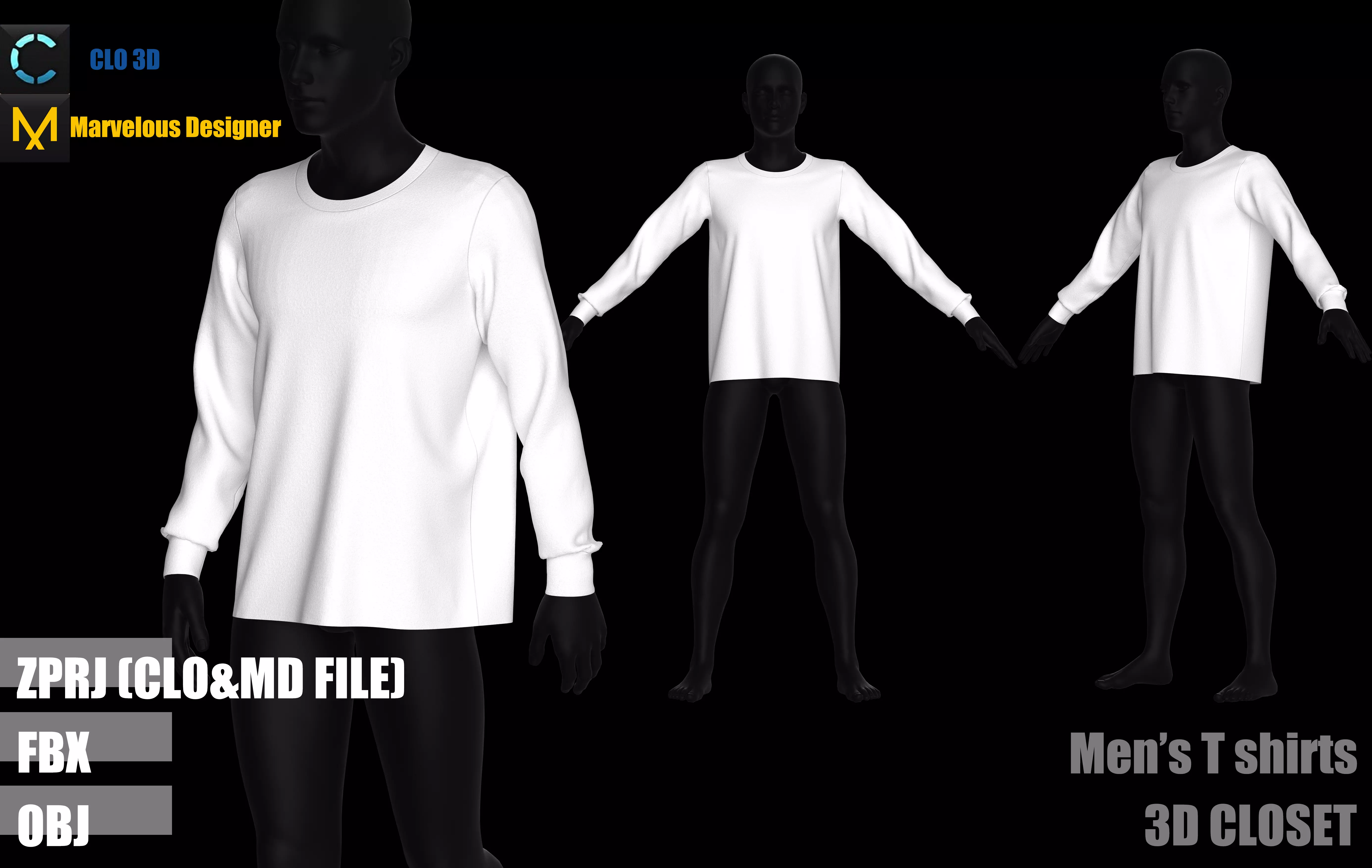 Mens T-shirts Free 3D model