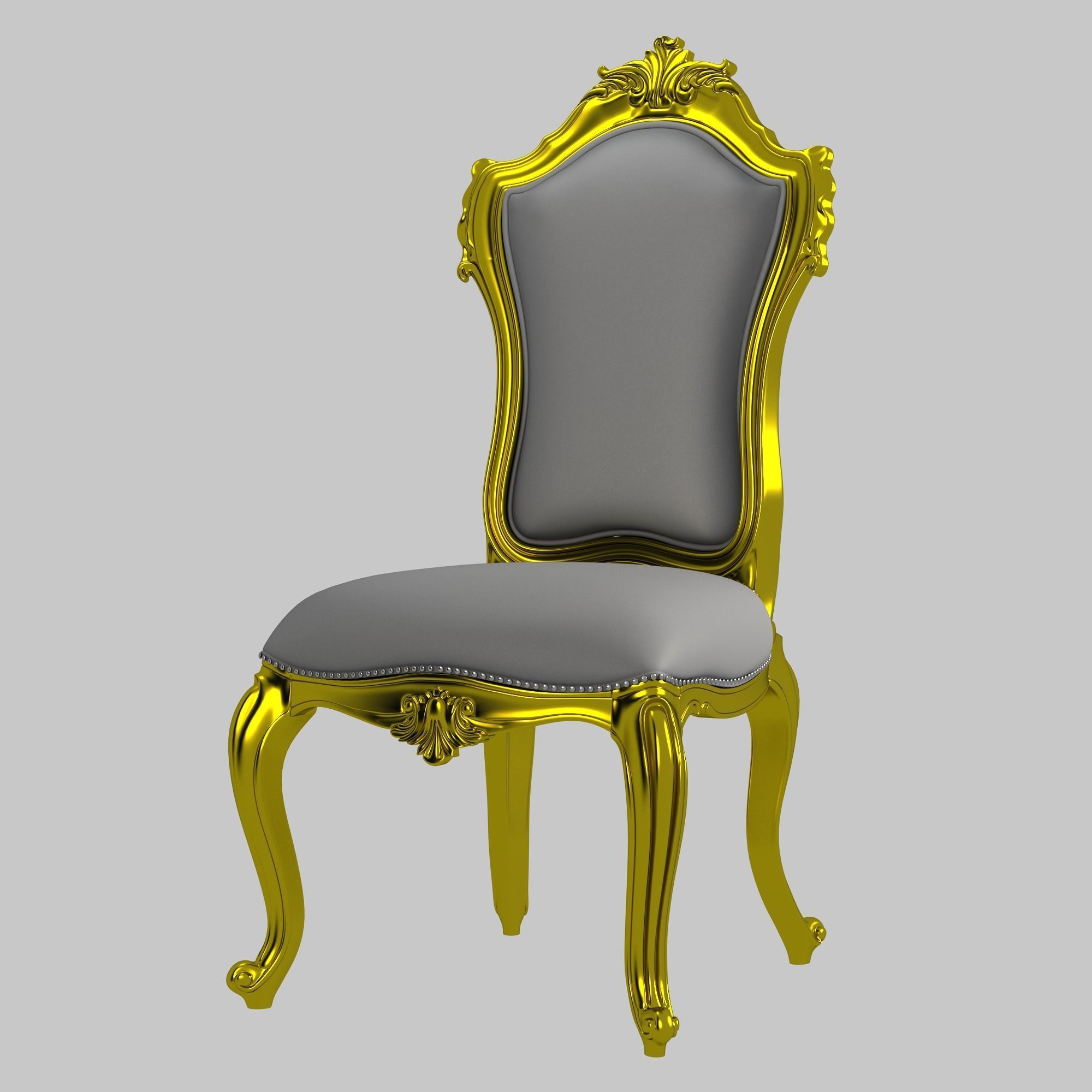 Gold Chair 3D print model_2
