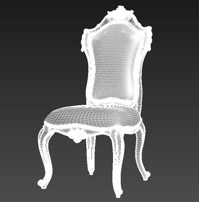 Gold Chair 3D print model_3