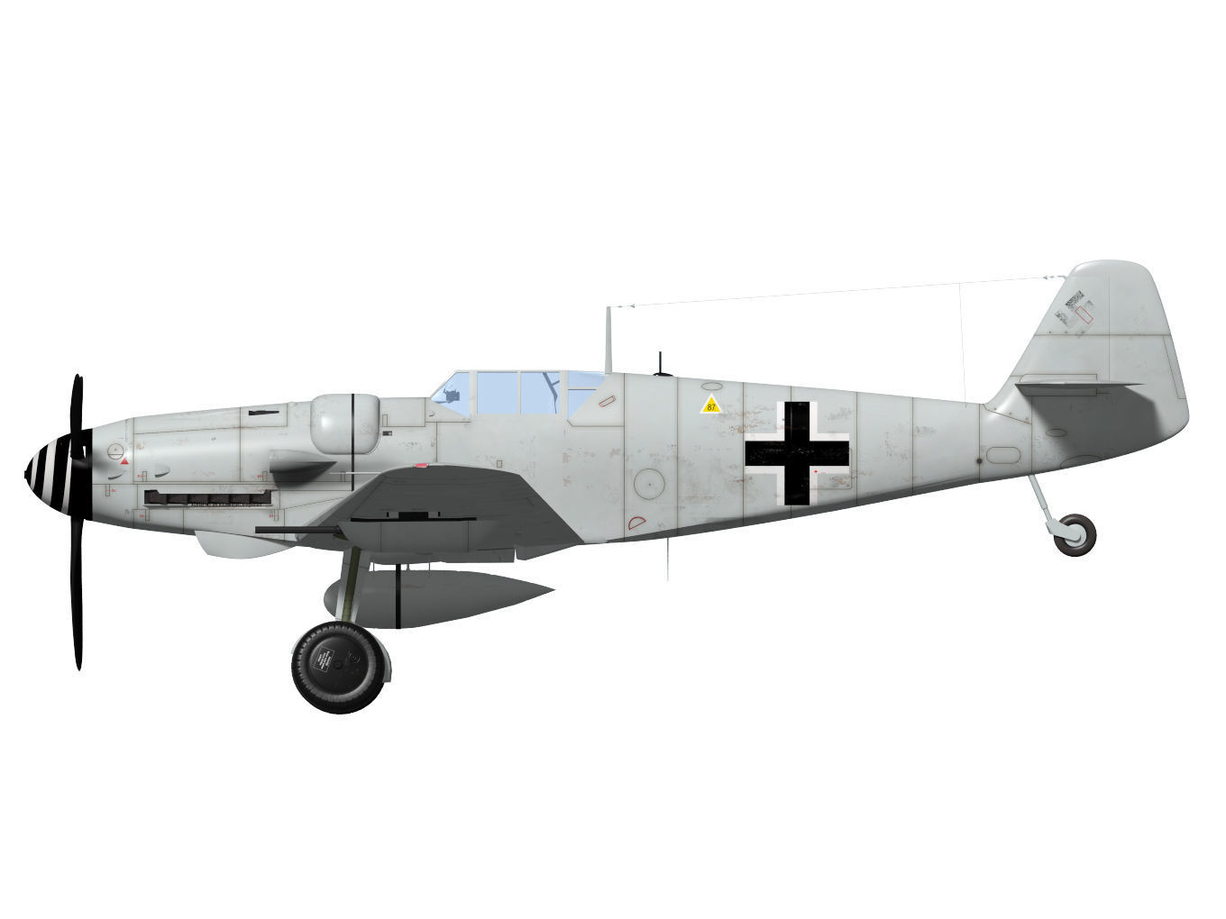 Messerschmitt Bf 109H 3D model_9