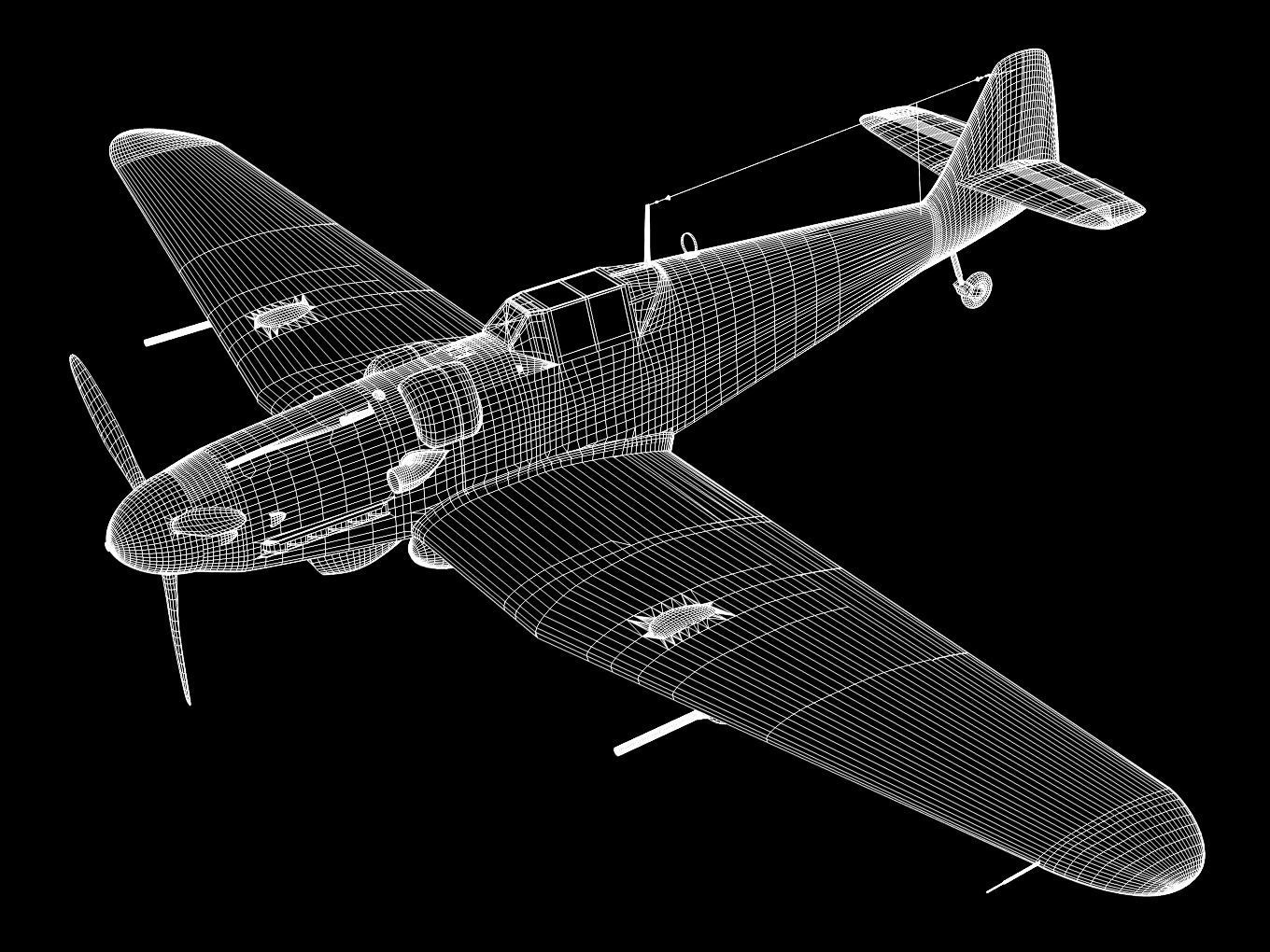 Messerschmitt Bf 109H 3D model_13