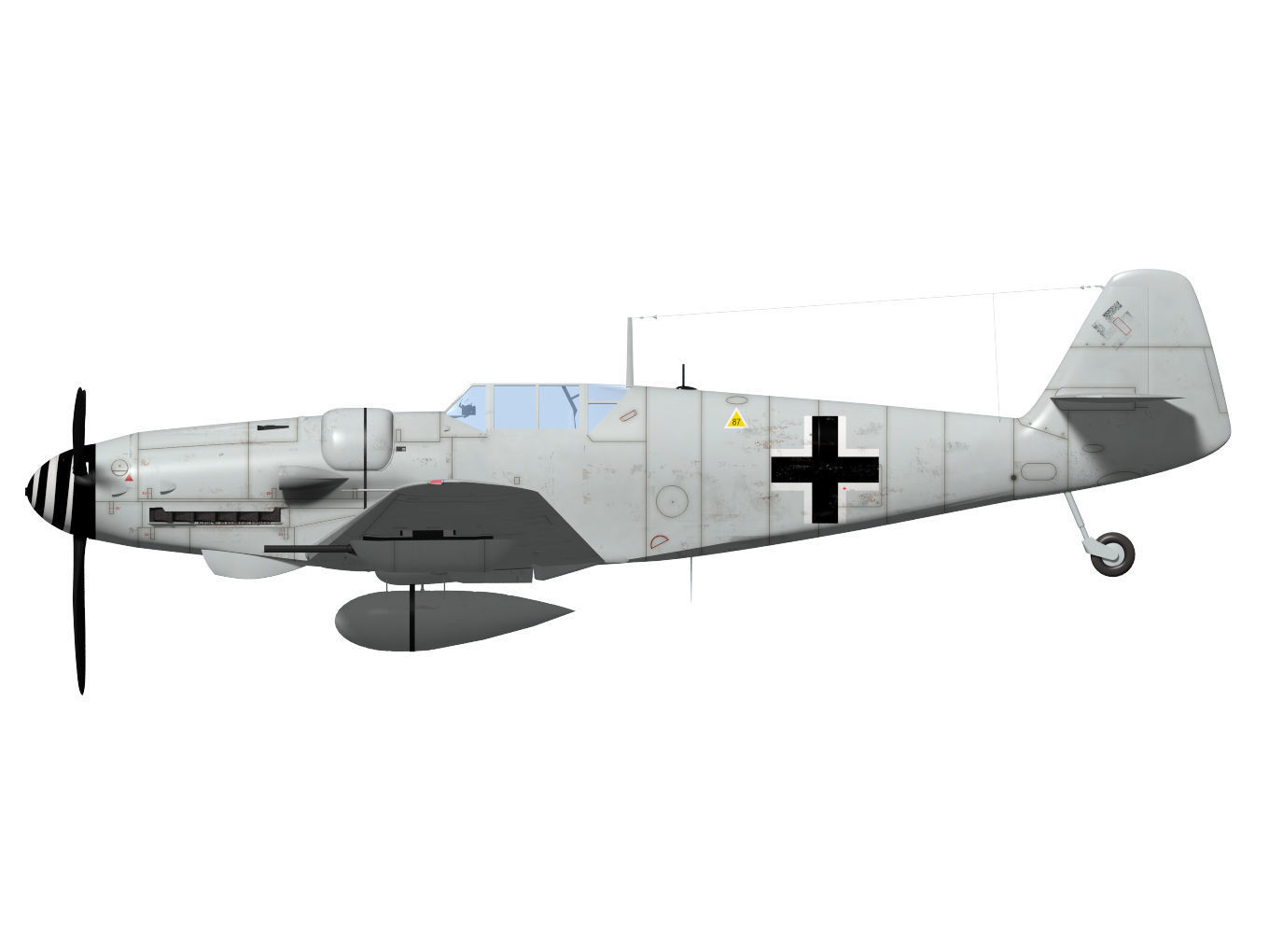 Messerschmitt Bf 109H 3D model_8