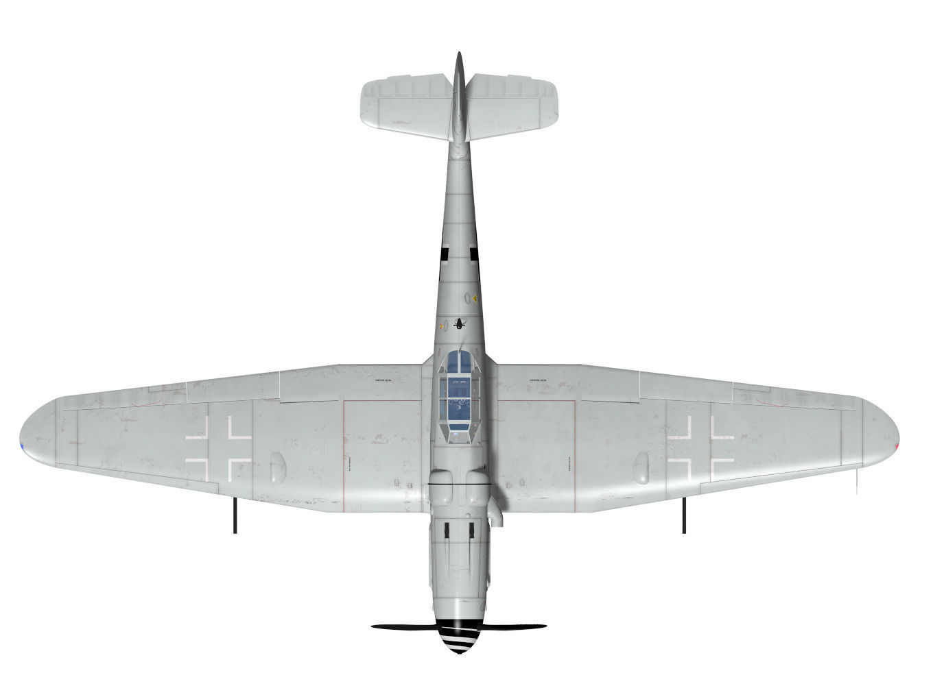 Messerschmitt Bf 109H 3D model_11