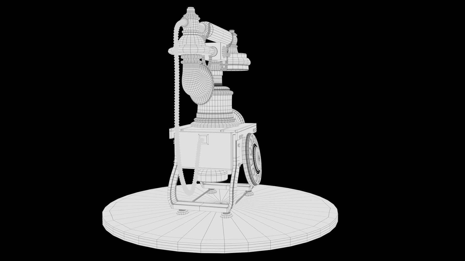 VINTAGE TELEPHONE 3D MODEL Low-poly 3D model_9