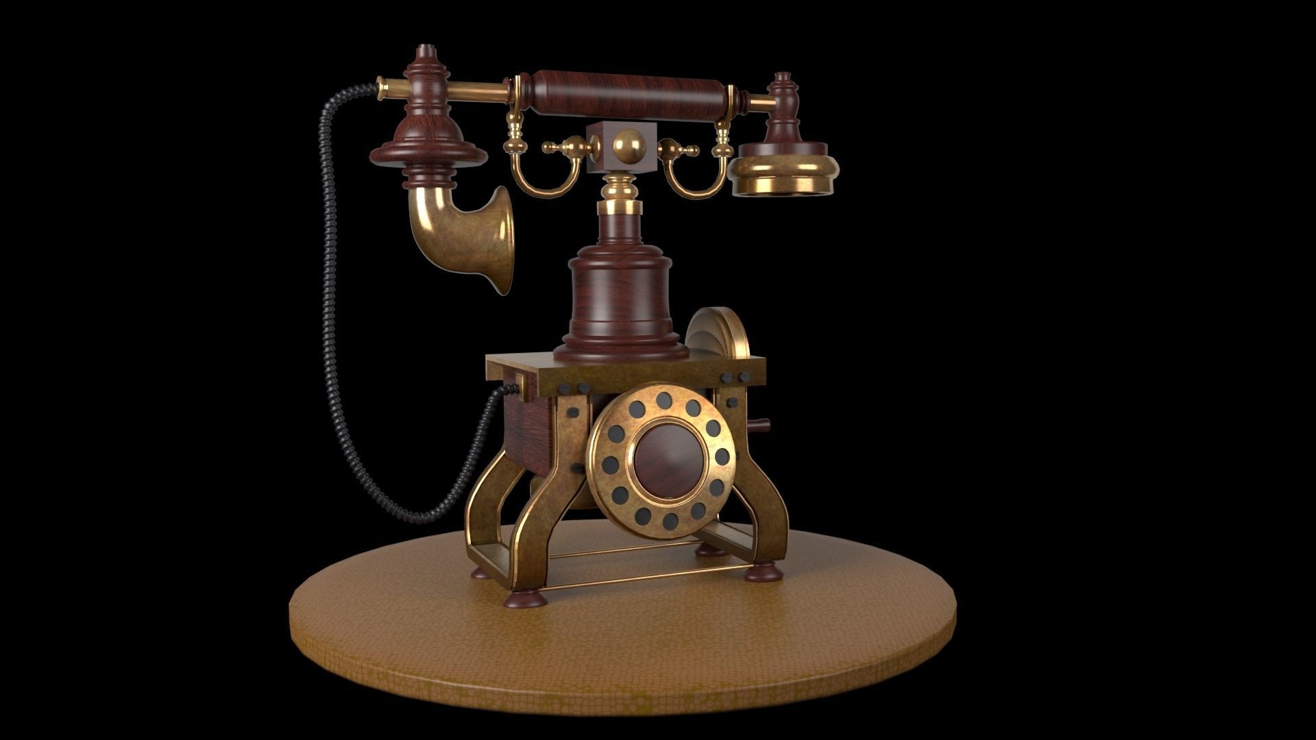 VINTAGE TELEPHONE 3D MODEL Low-poly 3D model_3