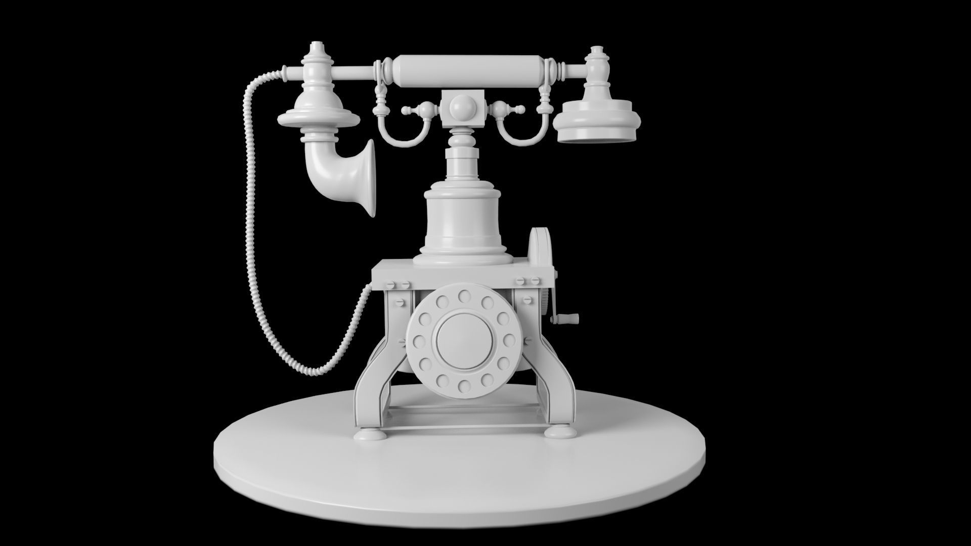 VINTAGE TELEPHONE 3D MODEL Low-poly 3D model_5