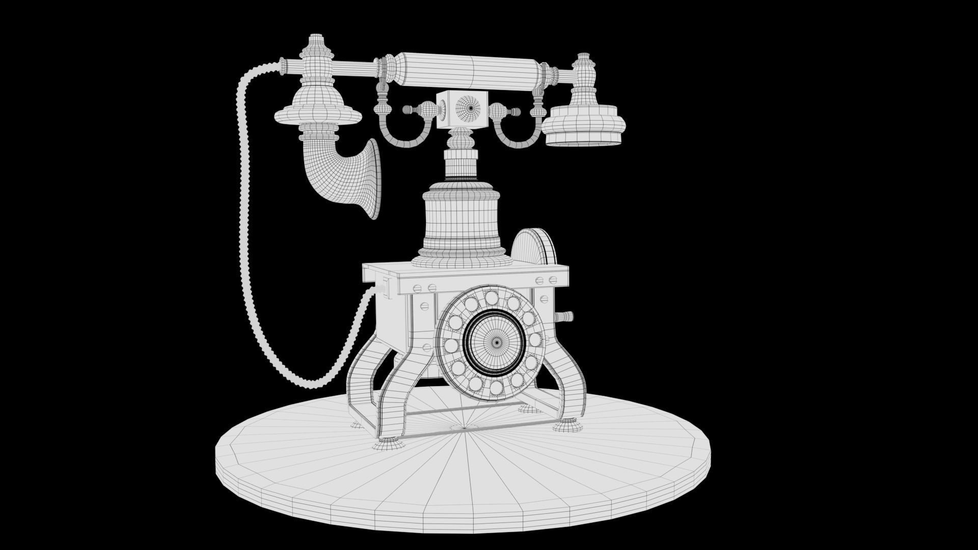 VINTAGE TELEPHONE 3D MODEL Low-poly 3D model_10