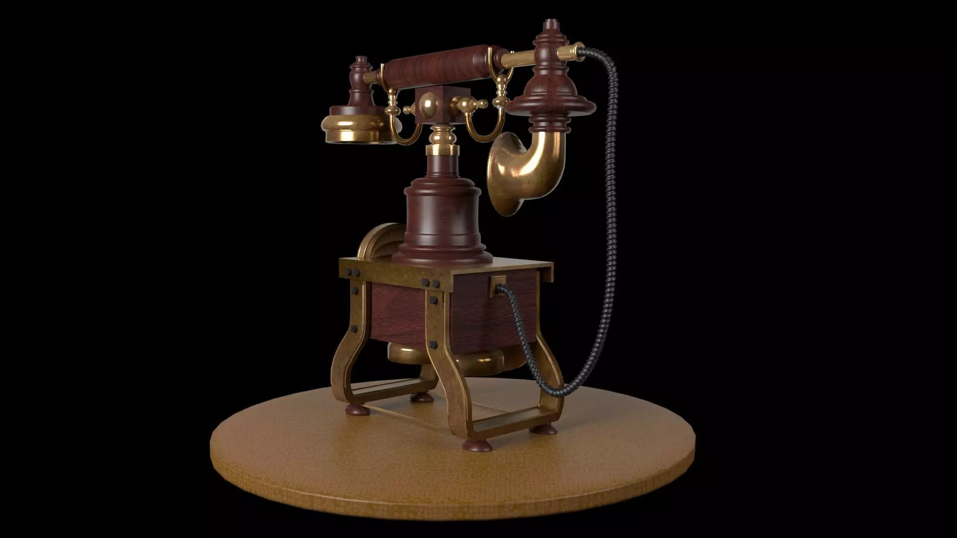 VINTAGE TELEPHONE 3D MODEL Low-poly 3D model_0