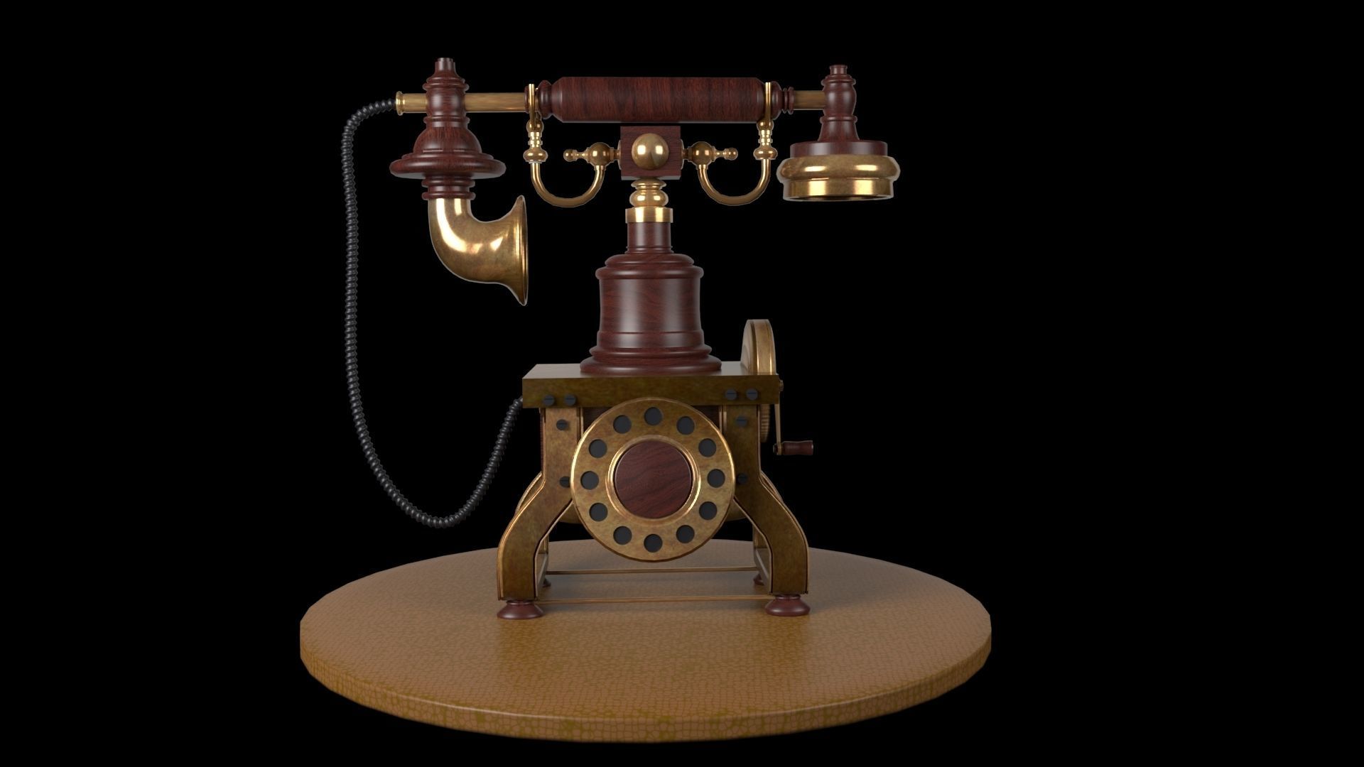 VINTAGE TELEPHONE 3D MODEL Low-poly 3D model_4