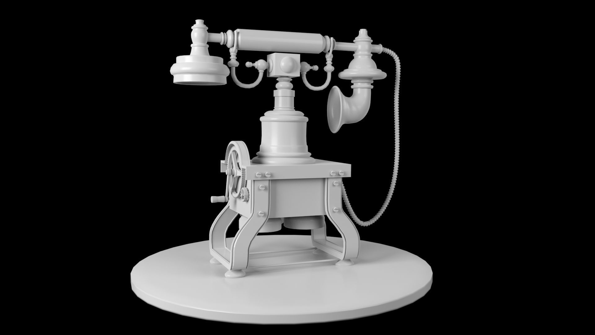 VINTAGE TELEPHONE 3D MODEL Low-poly 3D model_7