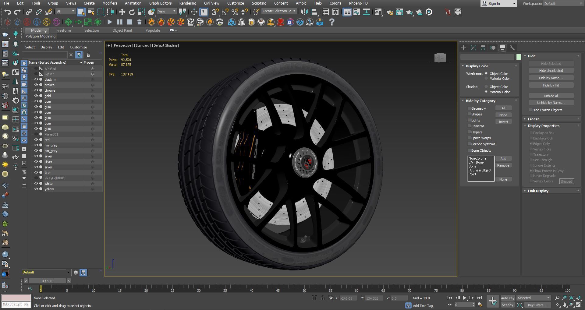 Porsche 911 Turbo S 2016 wheel 3D model_11