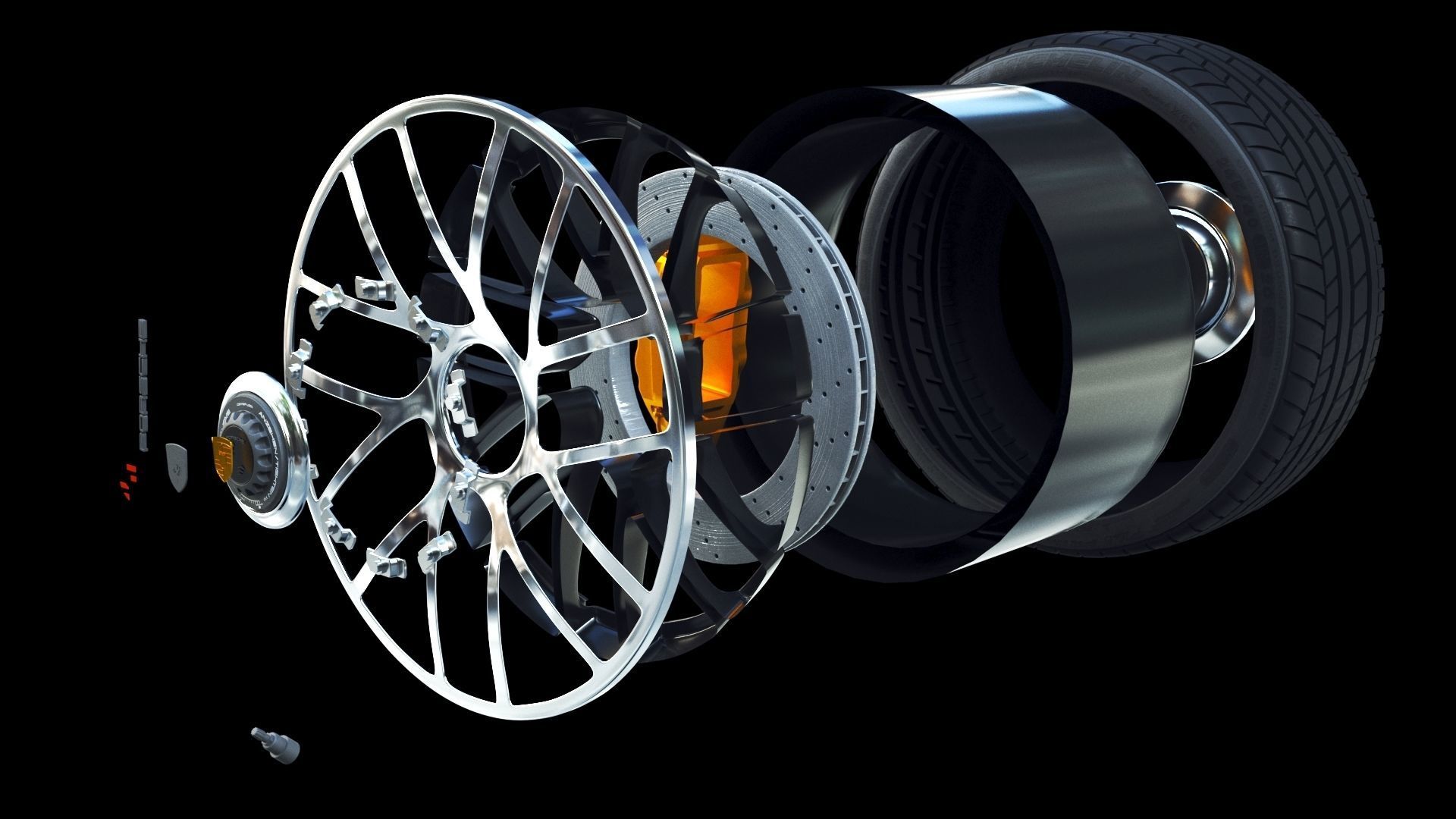 Porsche 911 Turbo S 2016 wheel 3D model_4