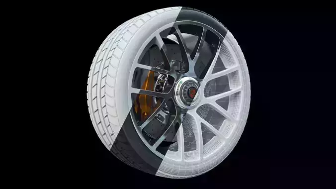 Porsche 911 Turbo S 2016 wheel 3D model Porsche 911 Turbo S 2016 wheel 3D model