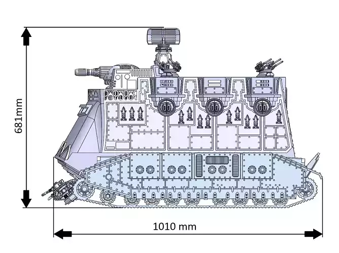 Supreme Brigade Battle Tank 28mm game size 3D print model