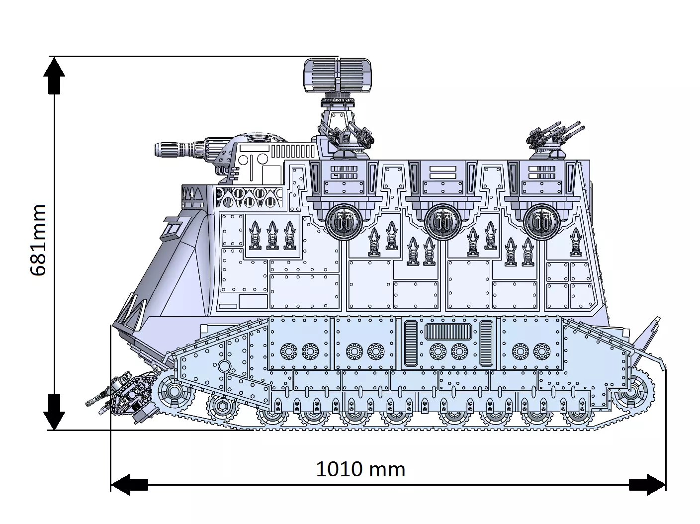 Supreme Brigade Battle Tank 28mm game size 3D print model