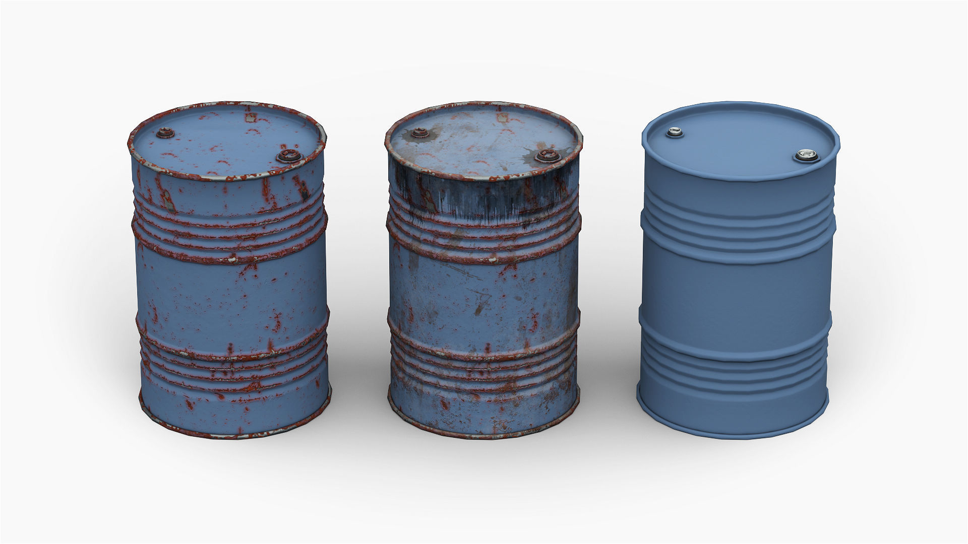 Steel Drum Barrel Low-poly 3D model_3