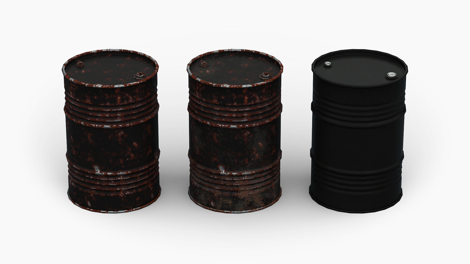 Steel Drum Barrel Low-poly 3D model_7
