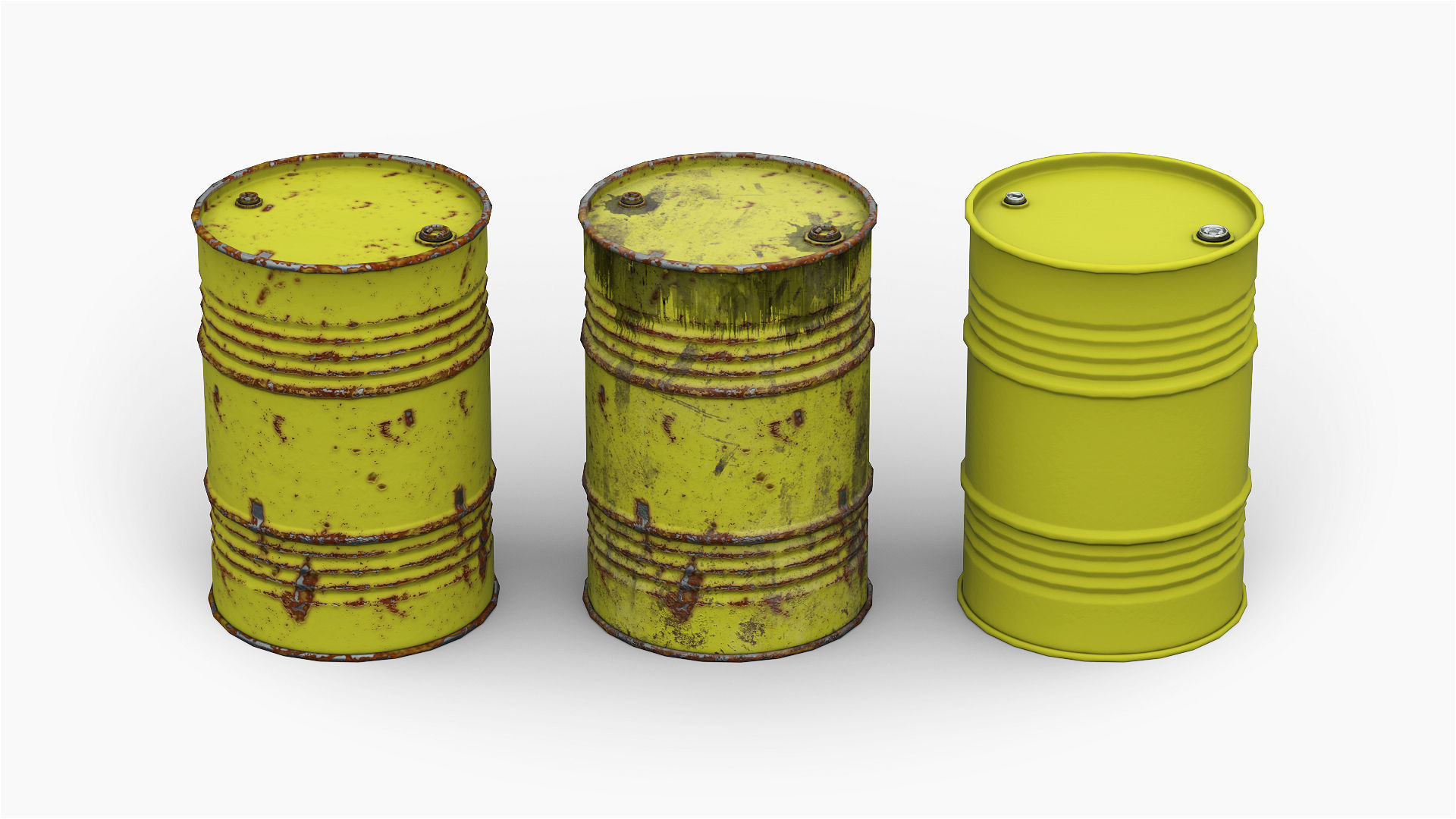 Steel Drum Barrel Low-poly 3D model_6