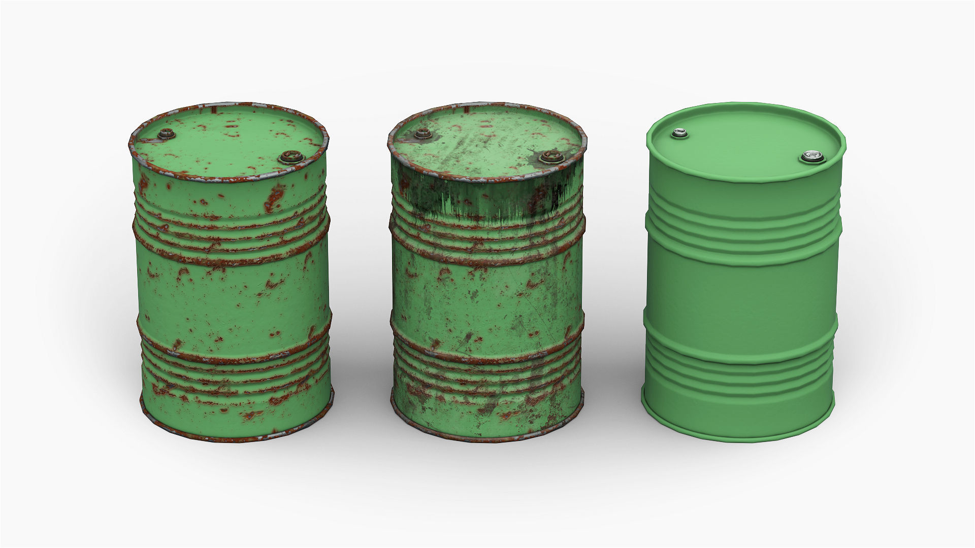 Steel Drum Barrel Low-poly 3D model_4
