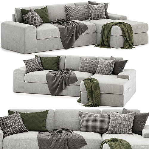 OG couch potato sofa with chaise 3D model