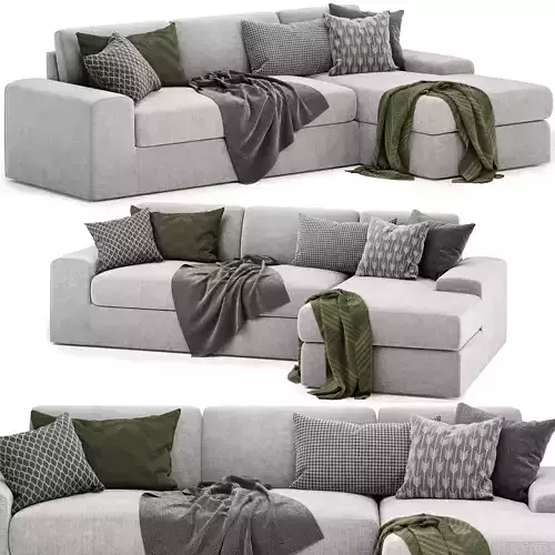 OG couch potato sofa with chaise 3D model
