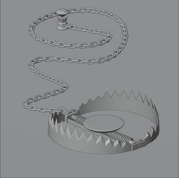 Bear Trap 3D model Low-poly 3D model_9