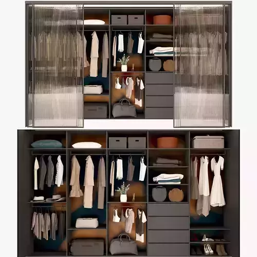 Wardrobe 5 closet with clothes and drawers