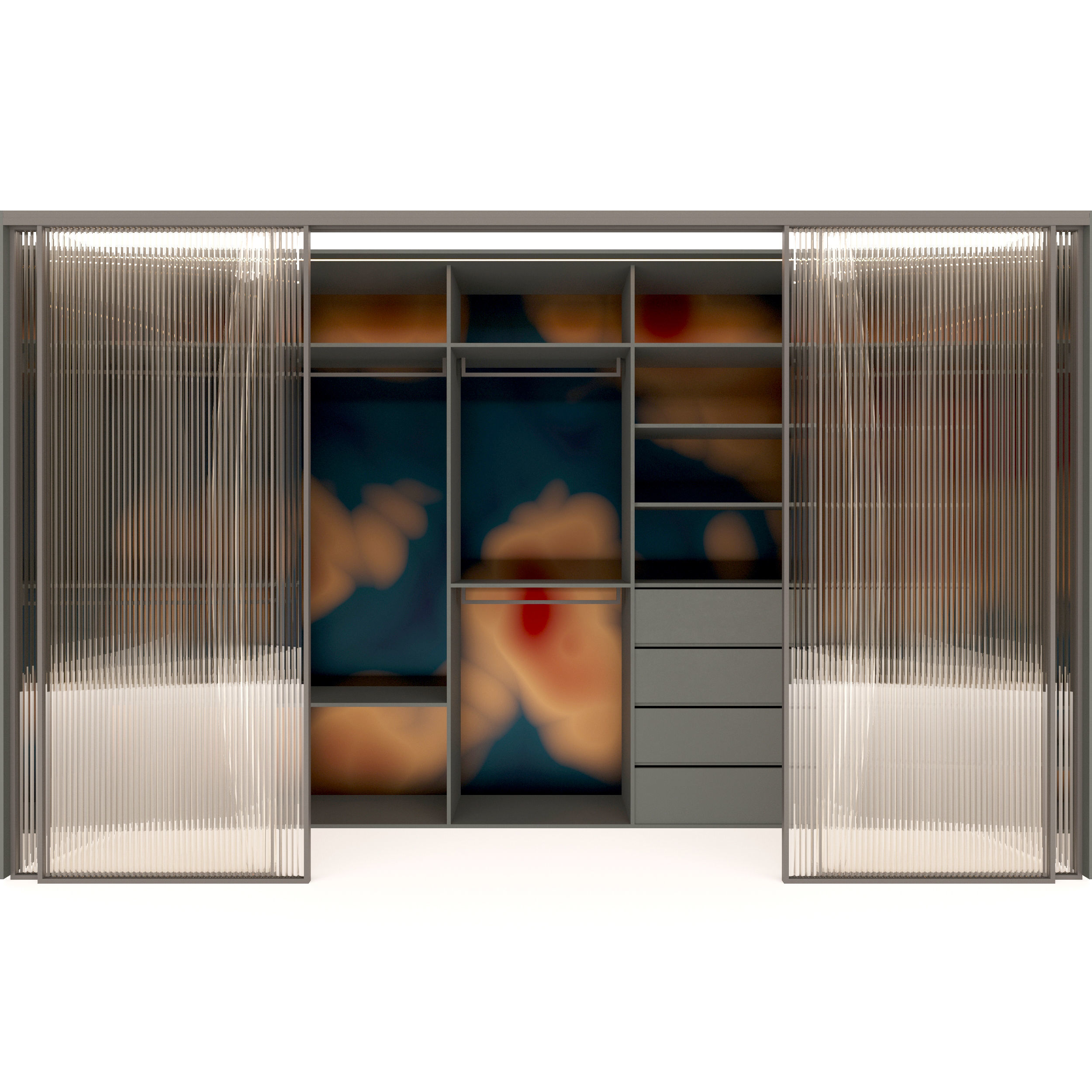 Wardrobe 5 closet with clothes and drawers 3D model_4