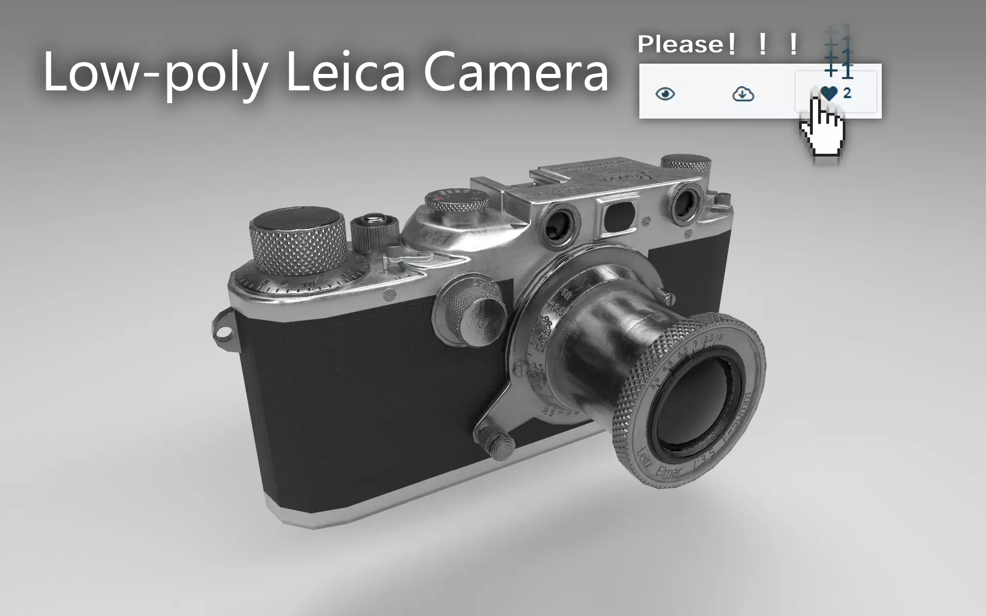 Leica Camera Free low-poly 3D model_0