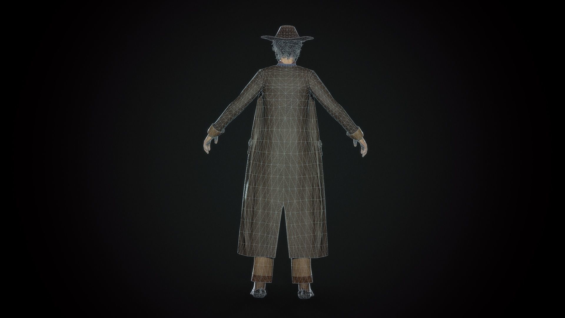Cowboy - Game Ready  Low-poly 3D model_16