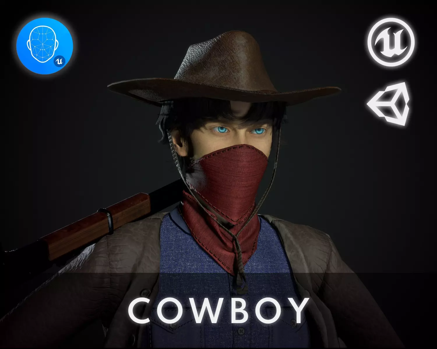 Cowboy - Game Ready  Low-poly 3D model_0