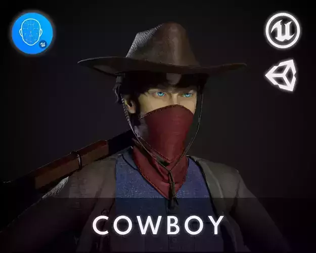 Cowboy - Game Ready  Low-poly 3D model Cowboy - Game Ready  Low-poly 3D model