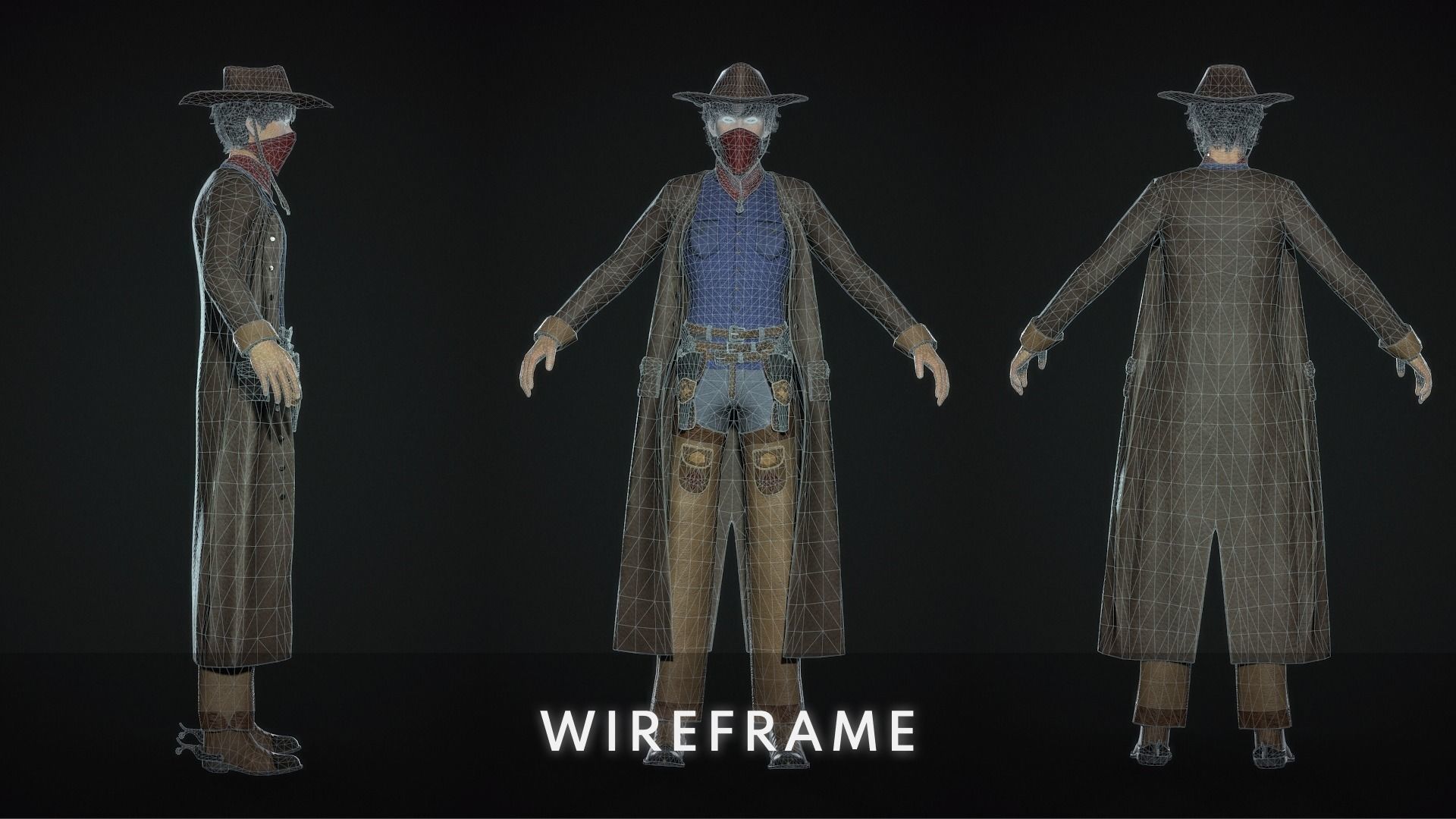 Cowboy - Game Ready  Low-poly 3D model_10