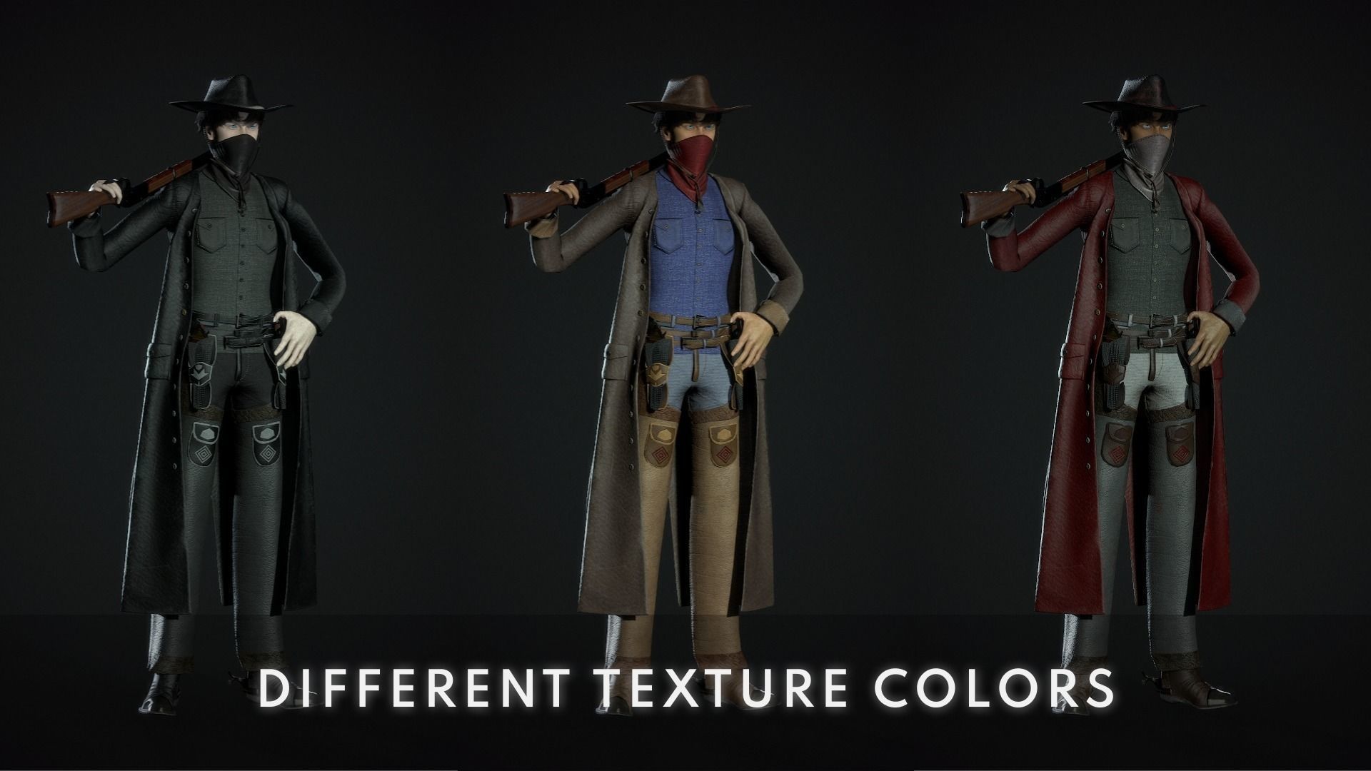 Cowboy - Game Ready  Low-poly 3D model_11