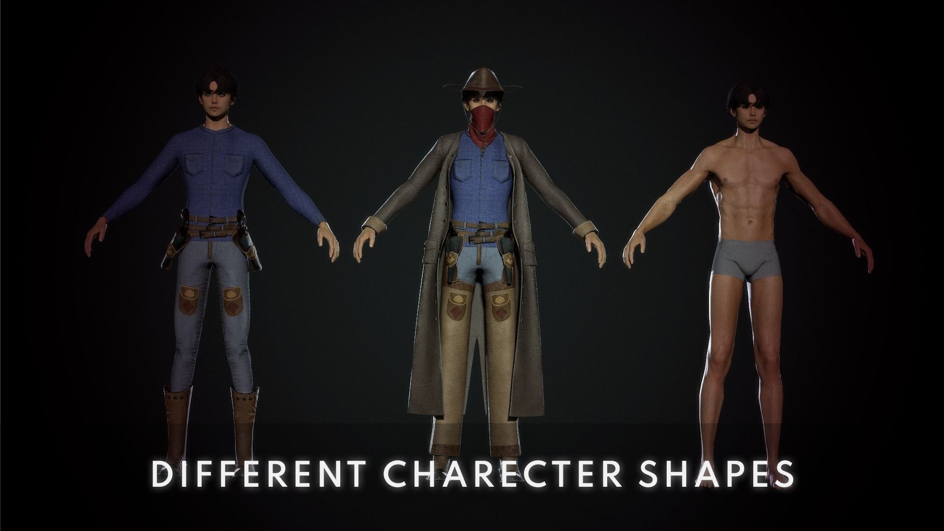 Cowboy - Game Ready  Low-poly 3D model_9