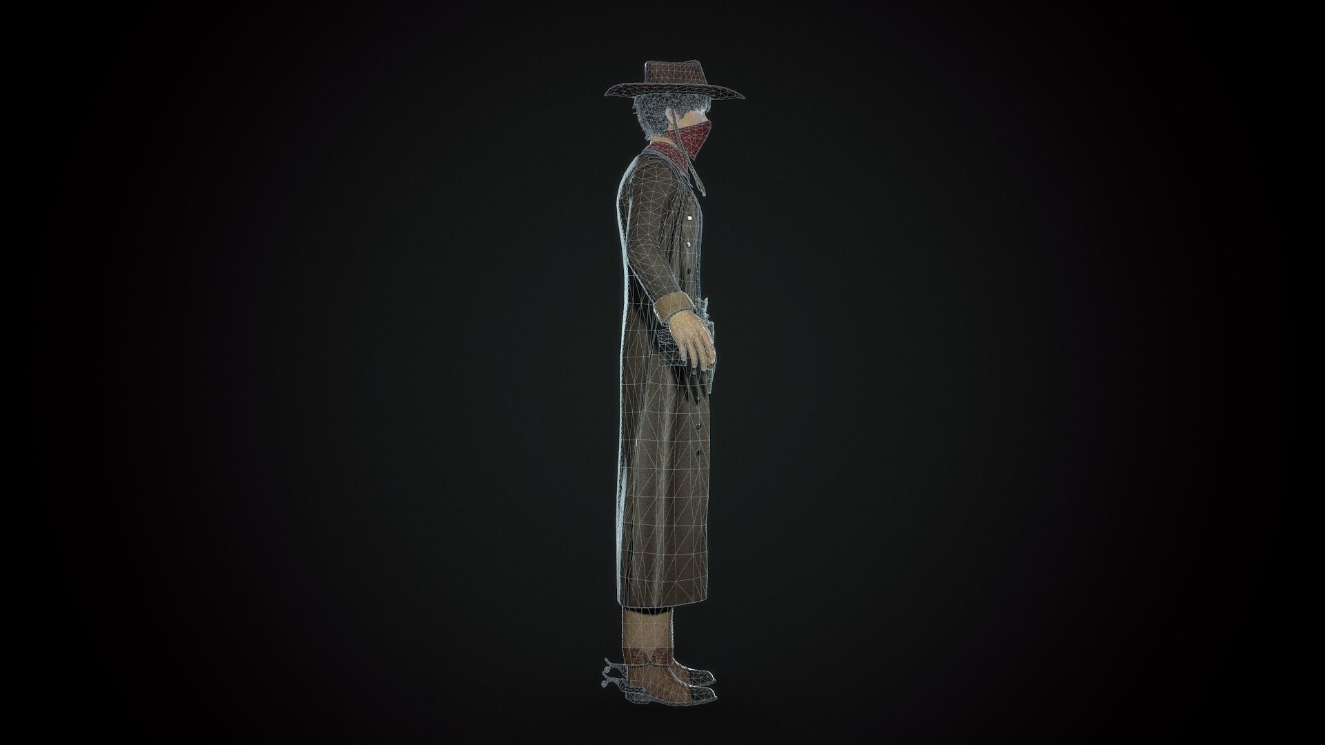 Cowboy - Game Ready  Low-poly 3D model_15