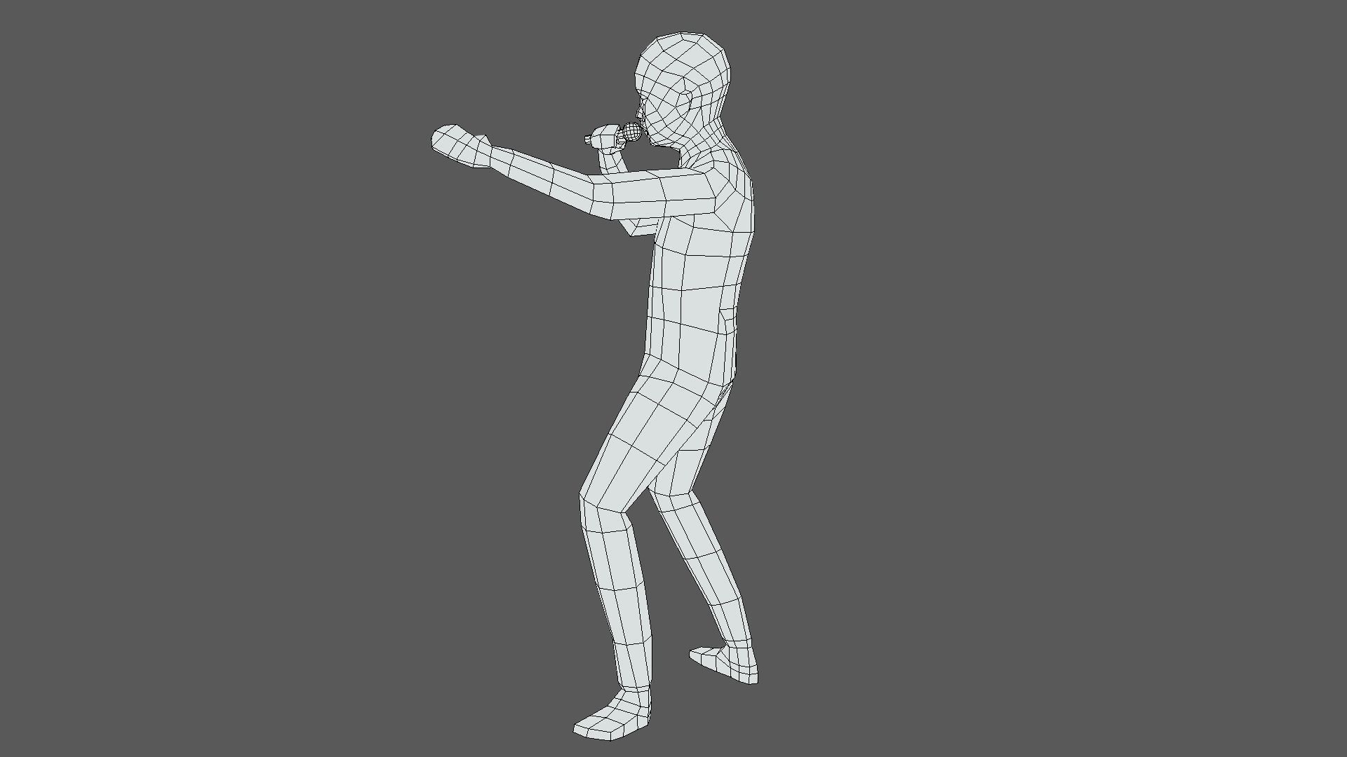 Low Poly Kid Singing Low-poly 3D model_12