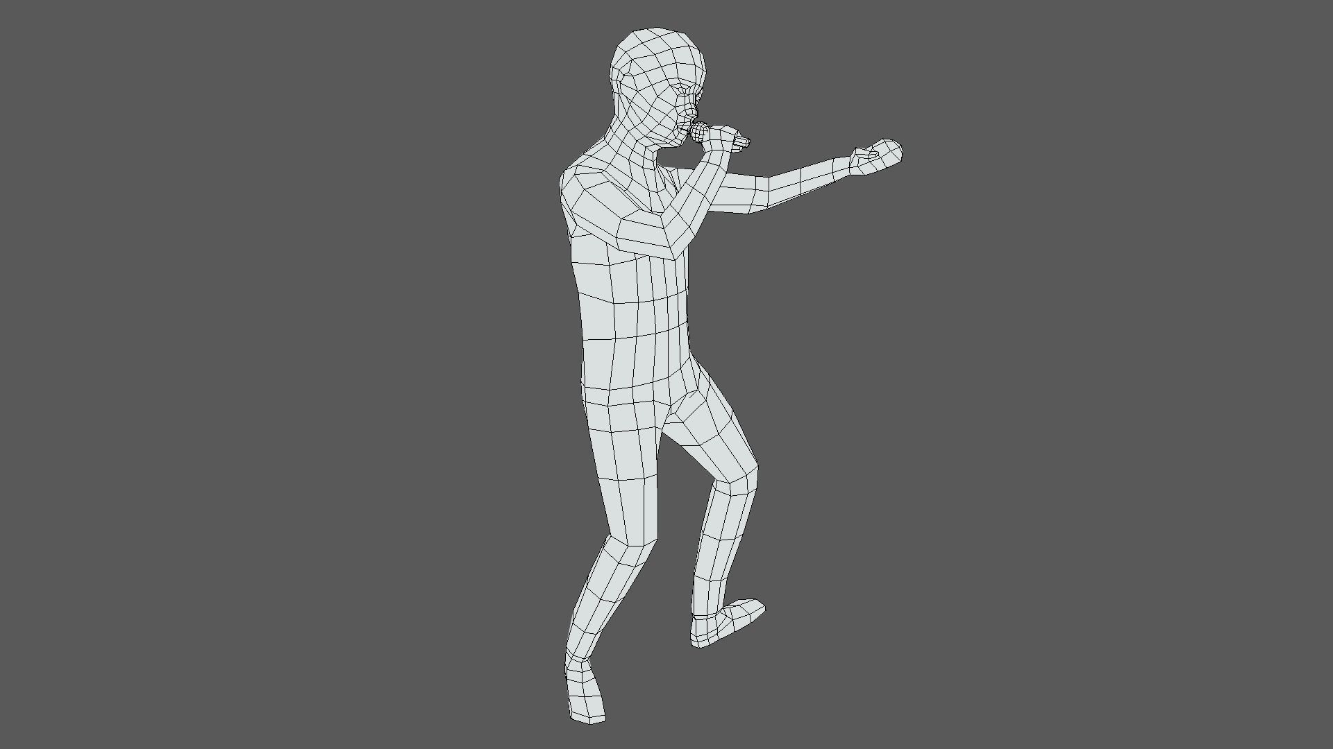 Low Poly Kid Singing Low-poly 3D model_9