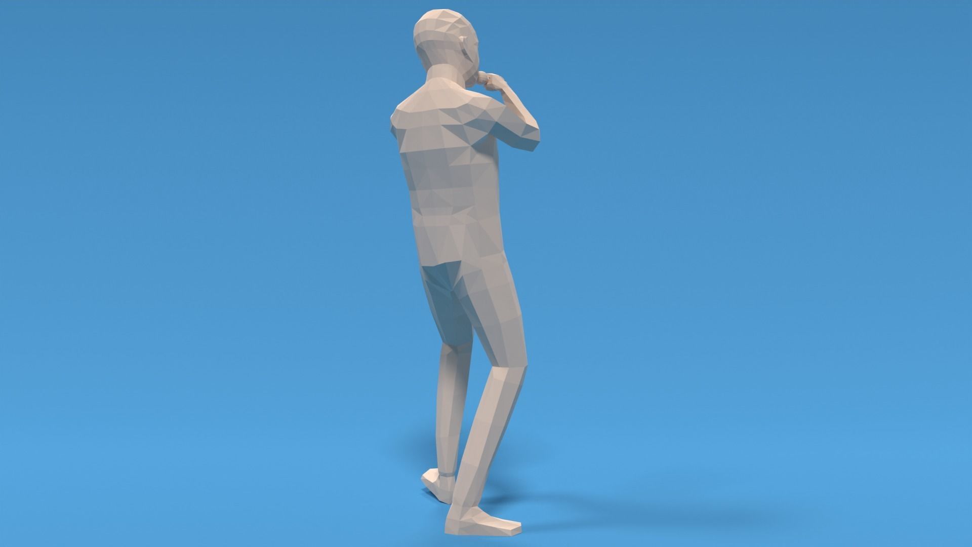 Low Poly Kid Singing Low-poly 3D model_6
