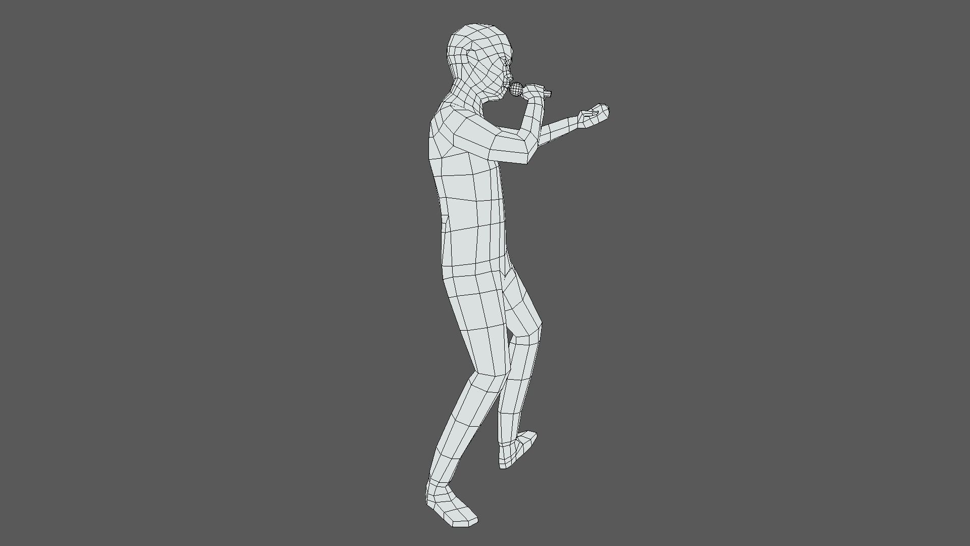 Low Poly Kid Singing Low-poly 3D model_16