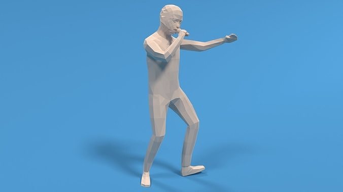 Low Poly Kid Singing Low-poly 3D model
