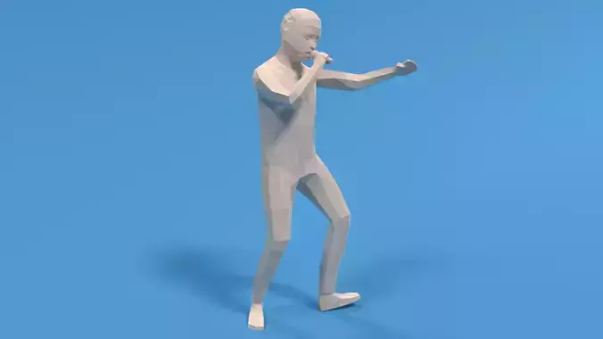 Low Poly Kid Singing Low-poly 3D model