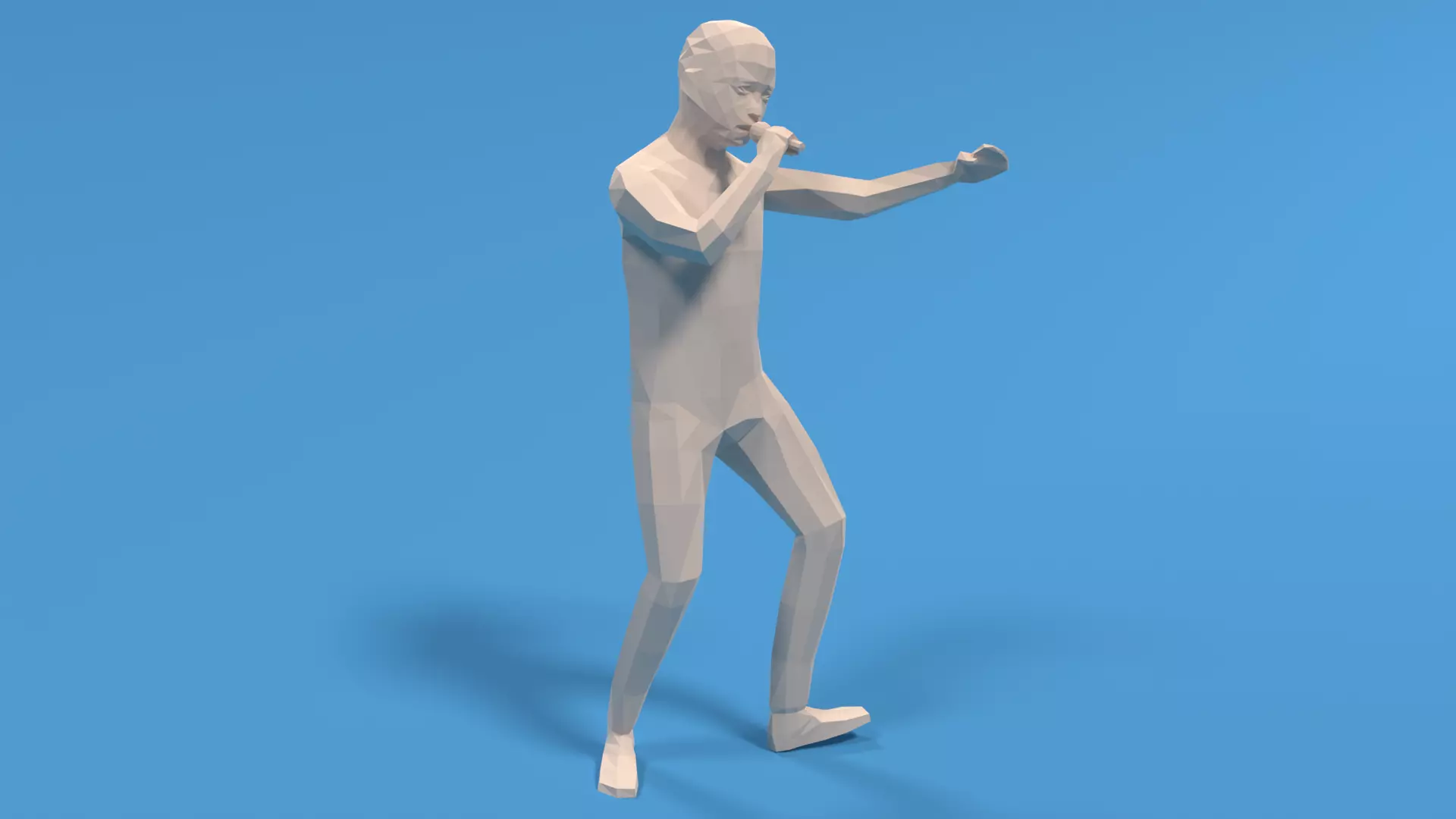 Low Poly Kid Singing Low-poly 3D model_0
