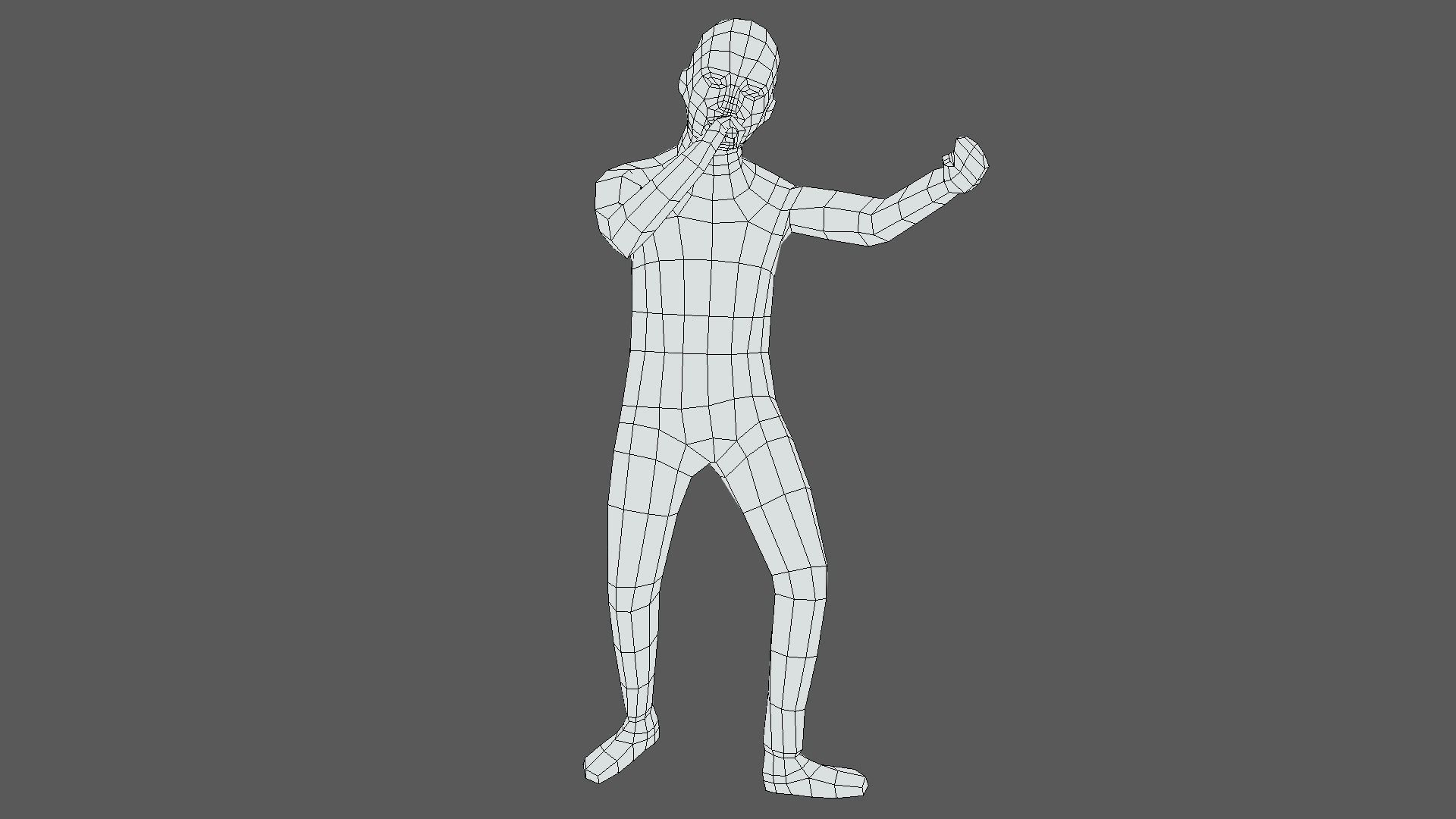 Low Poly Kid Singing Low-poly 3D model_10