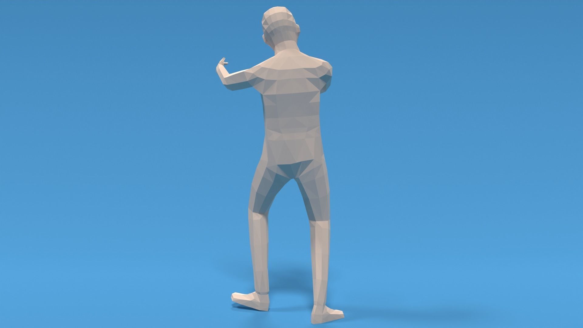 Low Poly Kid Singing Low-poly 3D model_5