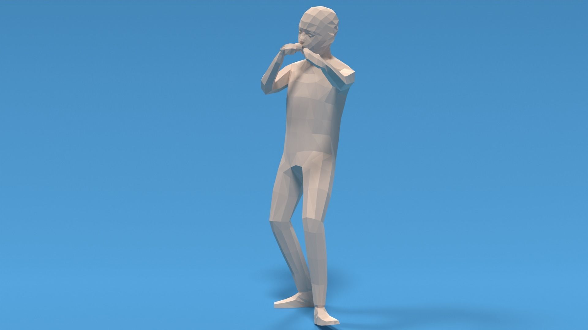 Low Poly Kid Singing Low-poly 3D model_2