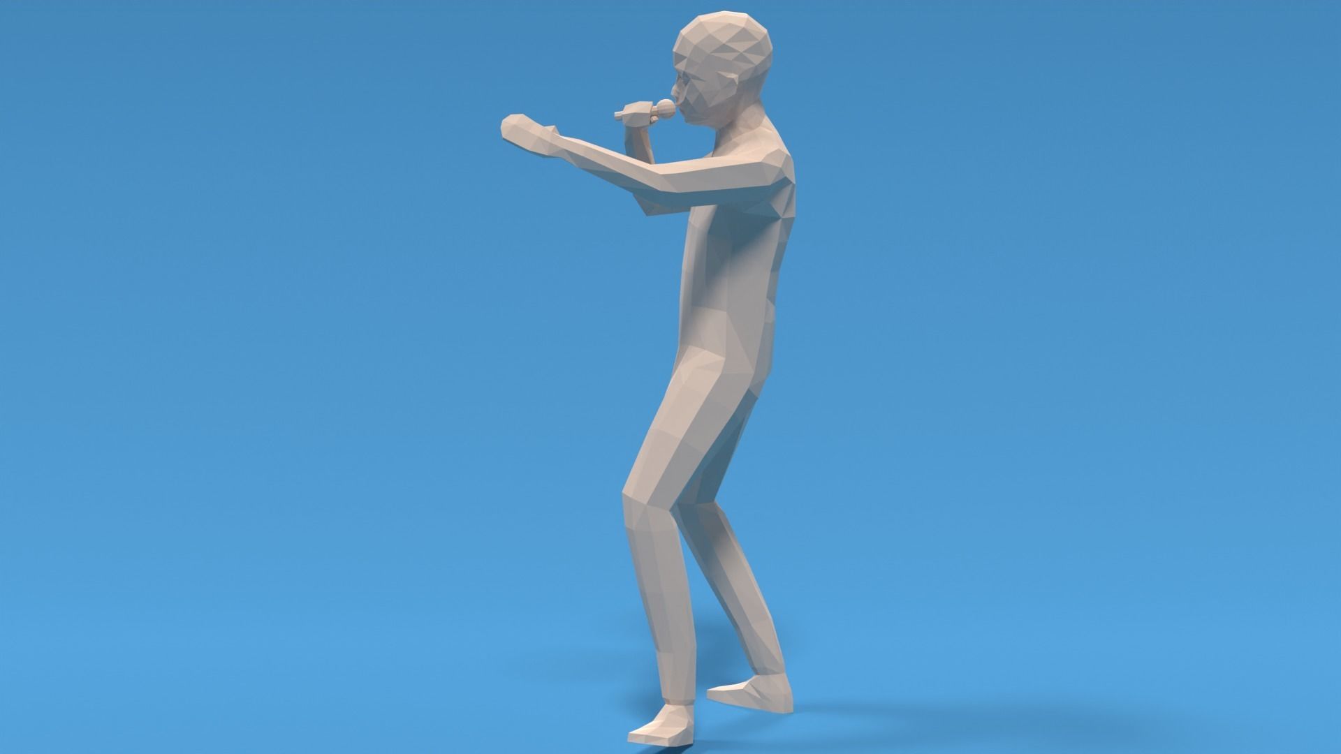 Low Poly Kid Singing Low-poly 3D model_3