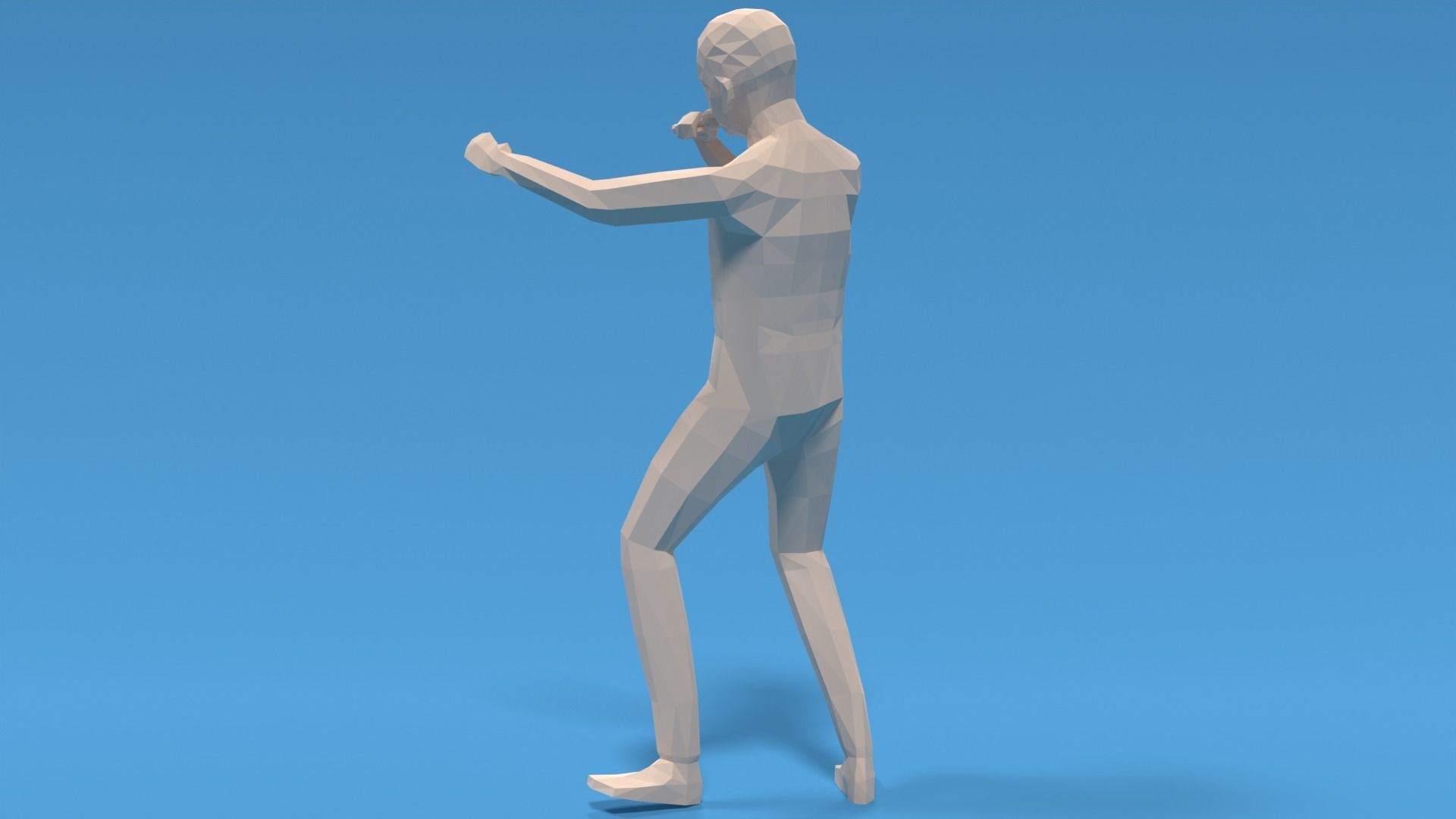 Low Poly Kid Singing Low-poly 3D model_4