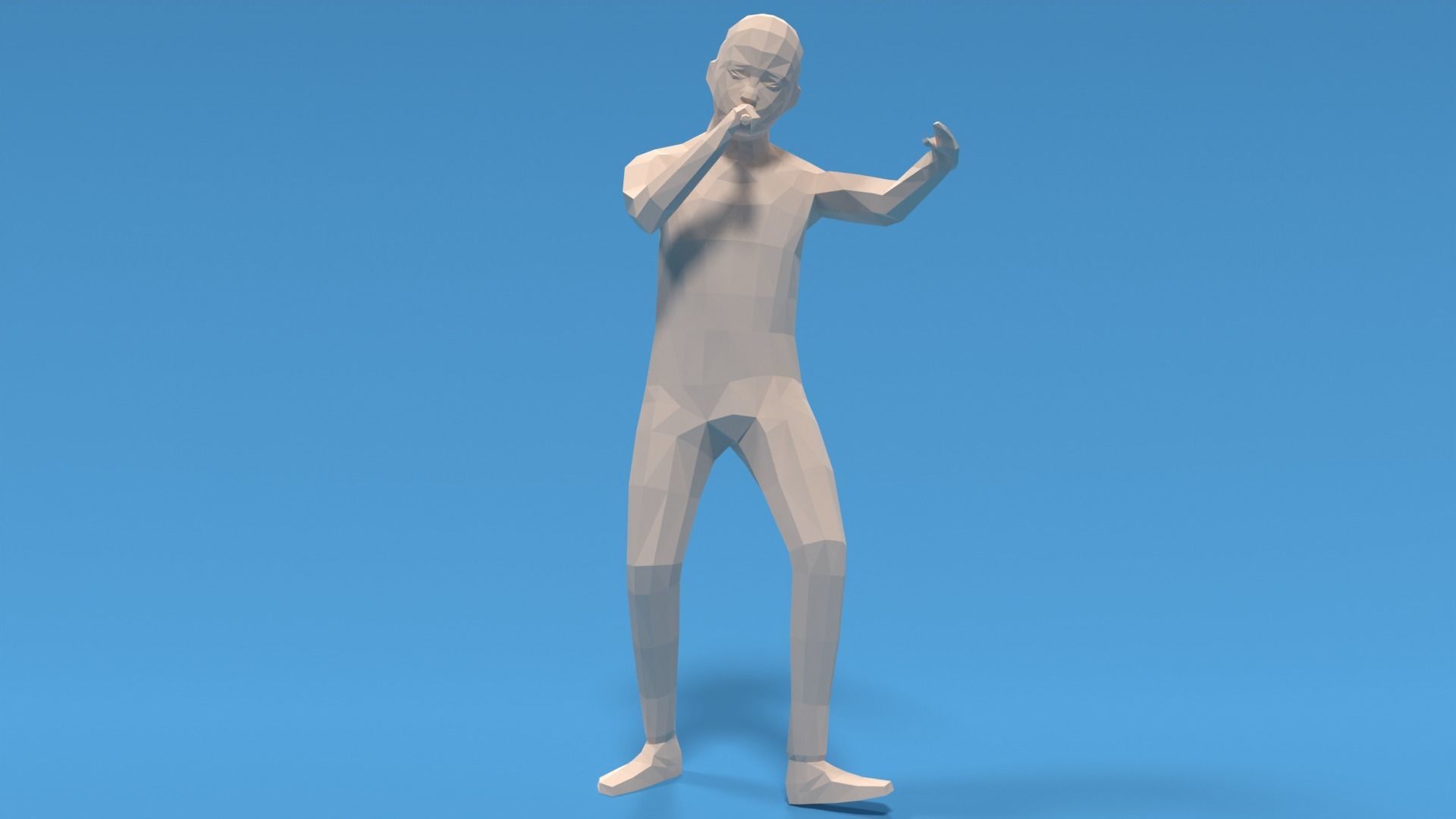 Low Poly Kid Singing Low-poly 3D model_1