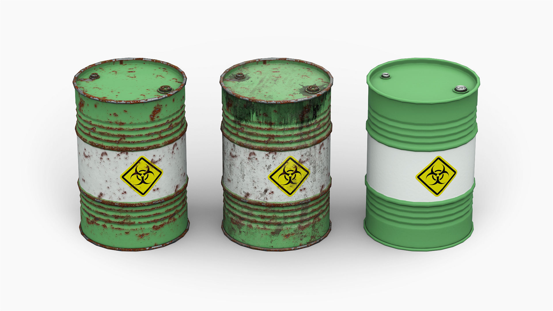 Steel Drum Barrel Low-poly 3D model_3